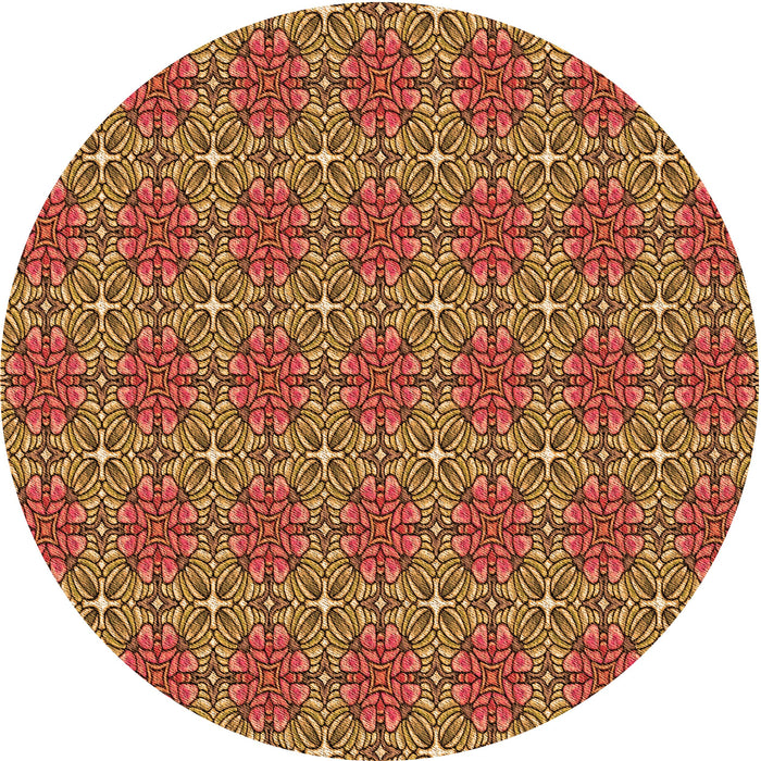 Square Patterned Orange Rug, pat2081org