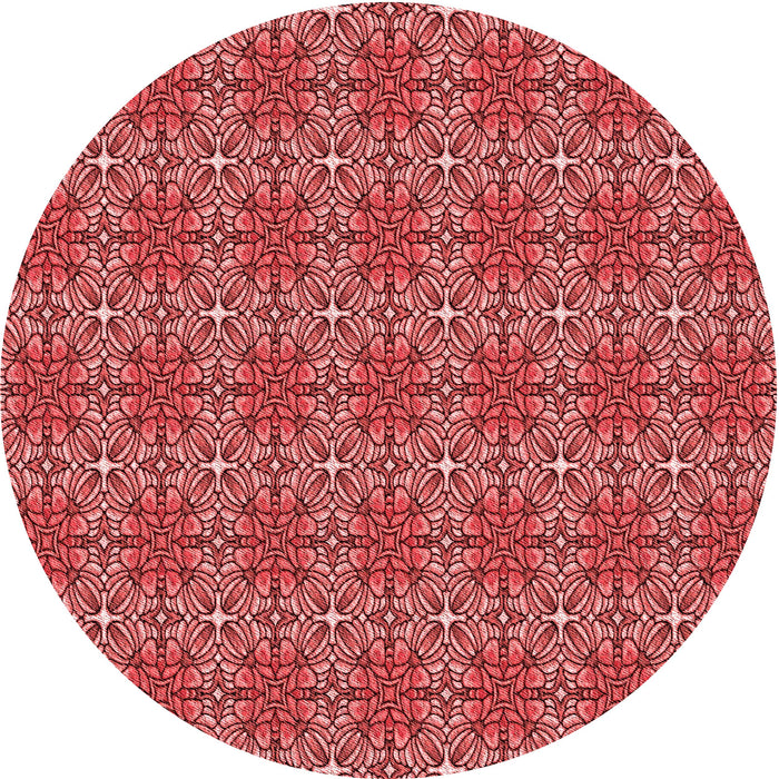 Square Patterned Red Rug, pat2081rd
