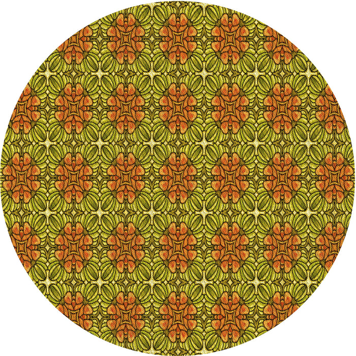 Square Patterned Yellow Rug, pat2081yw