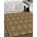 Patterned Orange Gold Rug in Family Room, pat2082brn