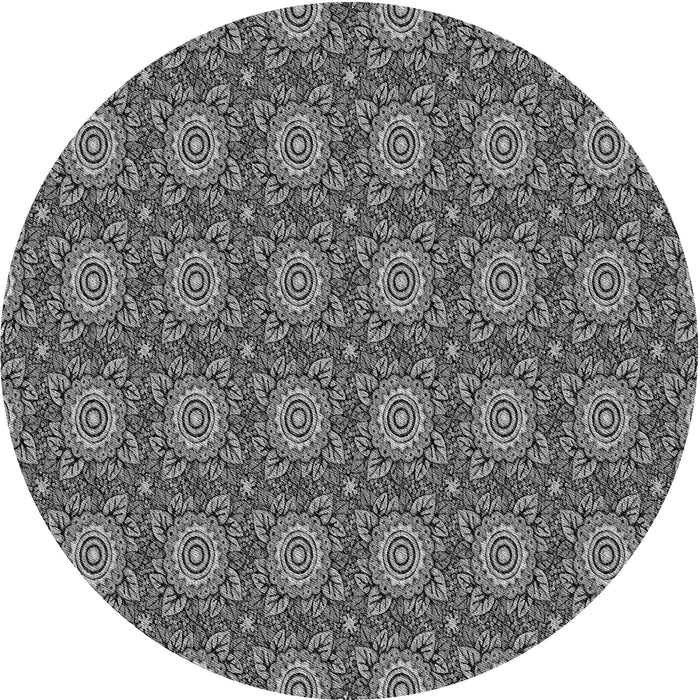 Square Patterned Black Rug, pat2082gry
