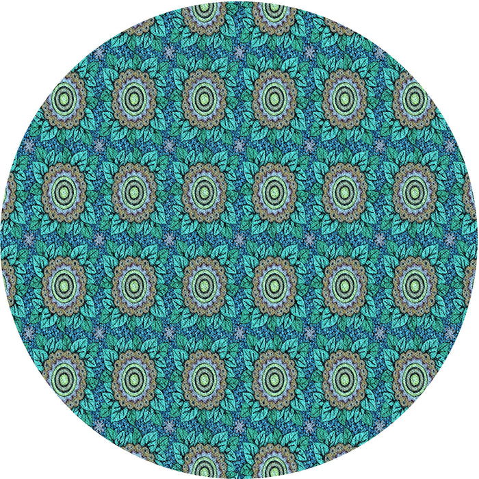 Square Machine Washable Transitional Turquoise Green Rug in a Living Room, wshpat2082lblu