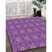 Machine Washable Transitional Dark Magenta Purple Rug in a Family Room, wshpat2082pur