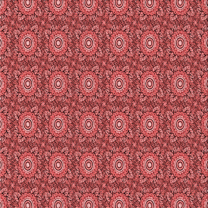 Round Patterned Red Rug, pat2082rd