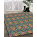 Patterned Mocha Brown Novelty Rug in Family Room, pat2082