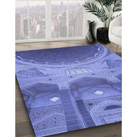 Patterned Sky Blue Rug, pat2083blu