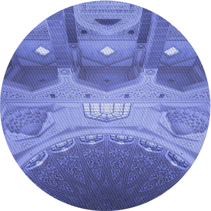 Square Patterned Sky Blue Rug, pat2083blu