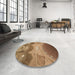 Round Patterned Saddle Brown Rug in a Office, pat2083brn