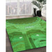 Patterned Neon Green Rug in Family Room, pat2083grn