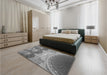 Patterned Gray Rug in a Bedroom, pat2083gry