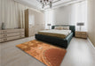 Patterned Orange Rug in a Bedroom, pat2083org