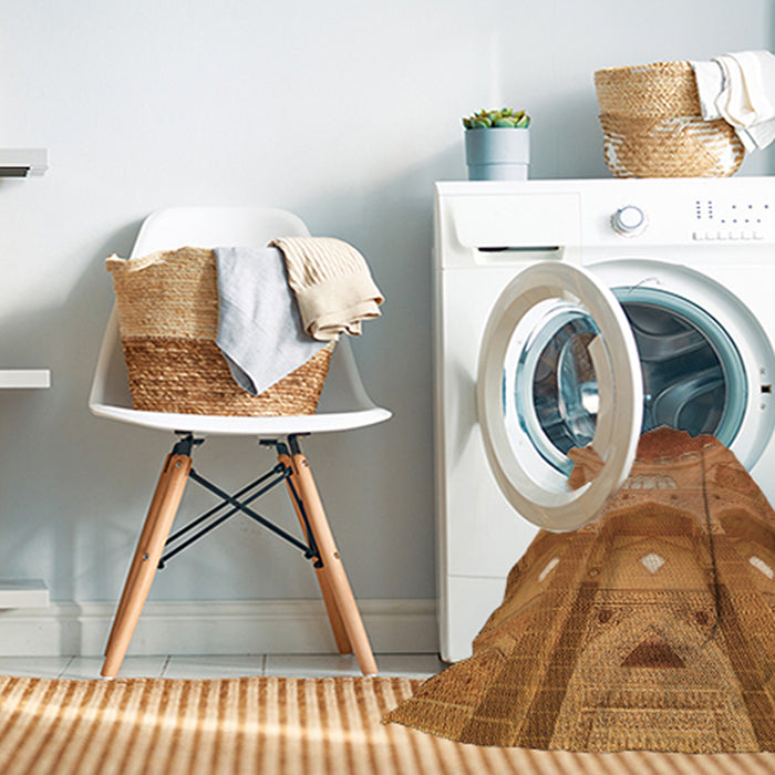 Machine Washable Transitional Orange Rug in a Washing Machine, wshpat2083org
