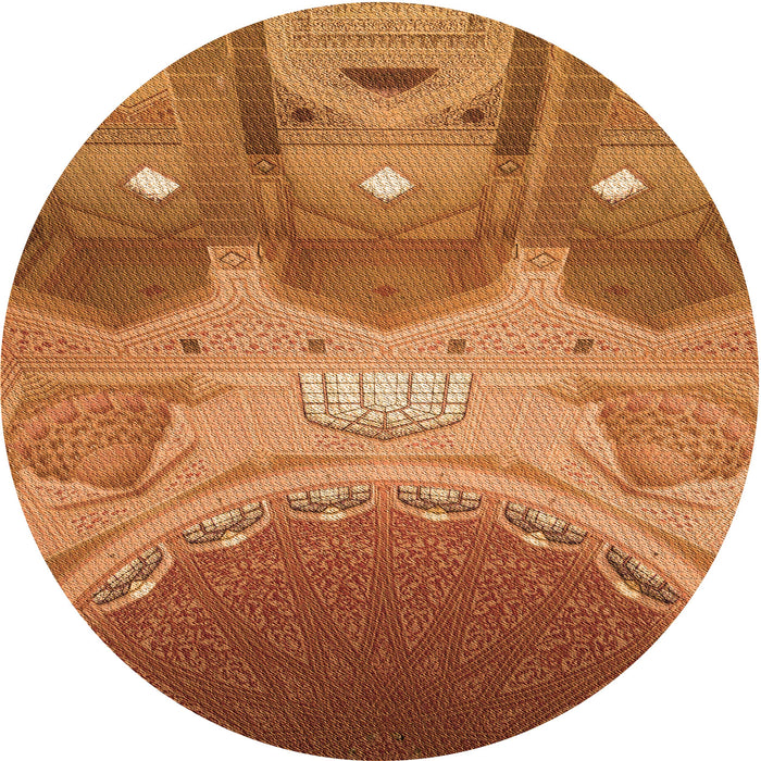 Square Patterned Orange Rug, pat2083org