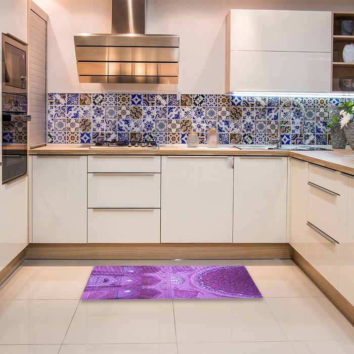 Patterned Purple Rug in a Kitchen, pat2083pur
