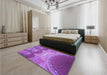 Patterned Purple Rug in a Bedroom, pat2083pur