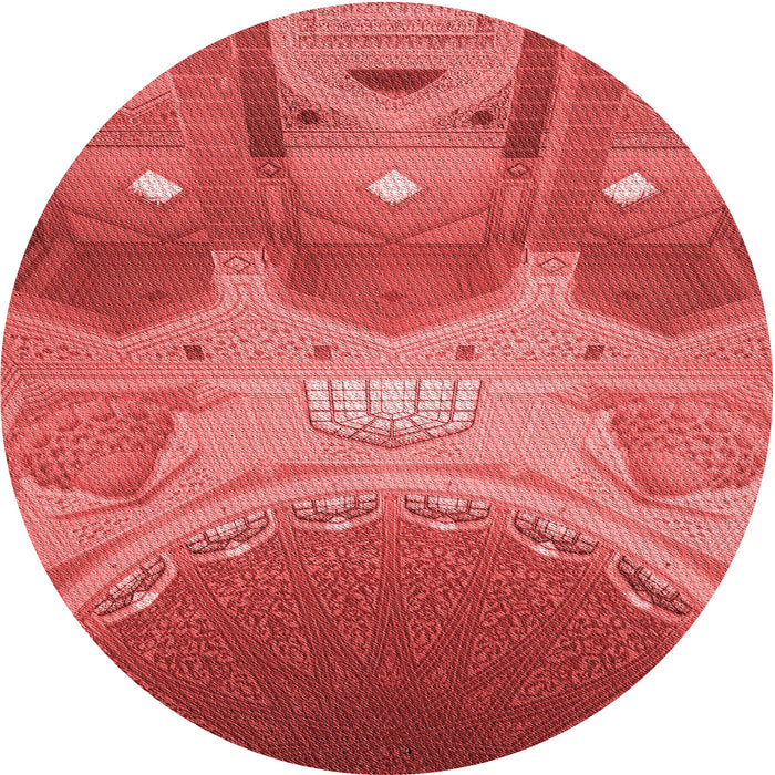 Square Patterned Red Rug, pat2083rd