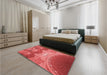 Patterned Red Rug in a Bedroom, pat2083rd