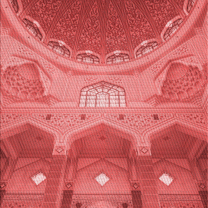 Machine Washable Transitional Red Rug, wshpat2083rd