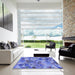 Square Patterned Sky Blue Rug in a Living Room, pat2084blu