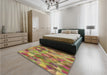 Patterned Chestnut Red Rug in a Bedroom, pat2084brn