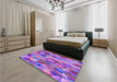 Patterned Purple Rug in a Bedroom, pat2084pur