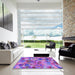 Square Patterned Purple Rug in a Living Room, pat2084pur