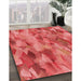 Machine Washable Transitional Red Rug in a Family Room, wshpat2084rd