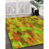 Patterned Green Rug, pat2084yw