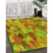 Machine Washable Transitional Green Rug in a Family Room, wshpat2084yw