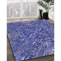 Patterned Sky Blue Rug, pat2085blu