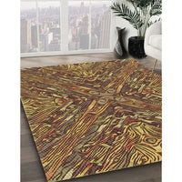 Patterned Red Brown Rug, pat2085brn