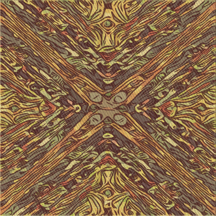 Round Patterned Red Brown Rug, pat2085brn