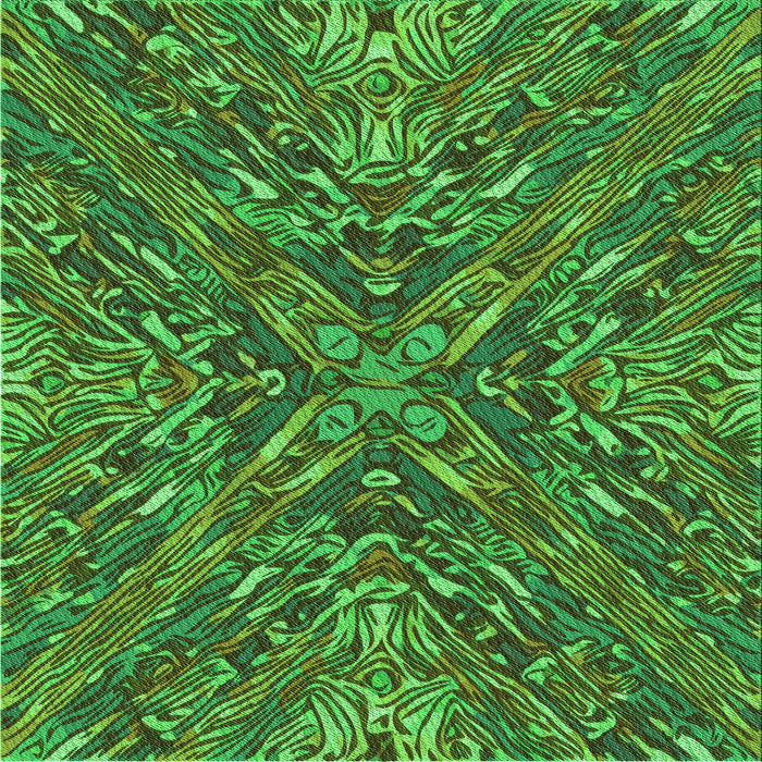 Round Machine Washable Transitional Dark Forest Green Rug, wshpat2085grn