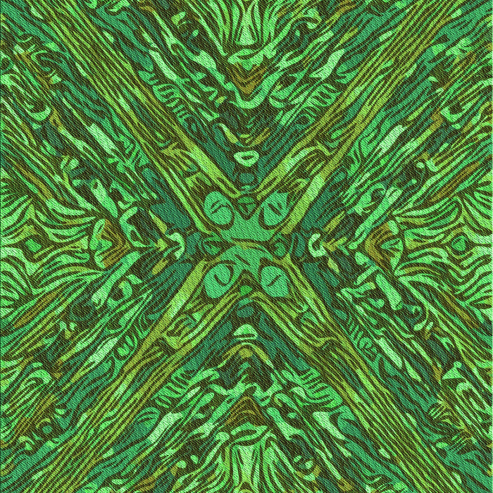 Machine Washable Transitional Dark Forest Green Rug, wshpat2085grn