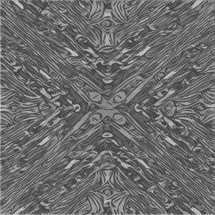 Round Machine Washable Transitional Gunmetal Gray Rug, wshpat2085gry