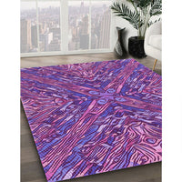 Patterned Dark Magenta Purple Rug, pat2085pur