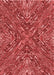 Machine Washable Transitional Red Rug, wshpat2085rd