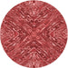 Square Patterned Red Rug, pat2085rd