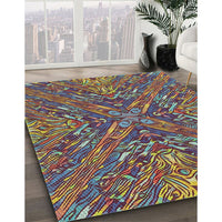 Patterned Green Modern Rug, pat2085