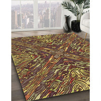 Patterned Caramel Brown Rug, pat2086brn