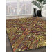 Patterned Caramel Brown Rug in Family Room, pat2086brn