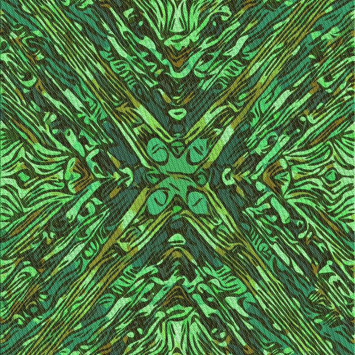 Machine Washable Transitional Dark Forest Green Rug, wshpat2086grn