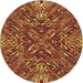 Square Patterned Orange Rug, pat2086org