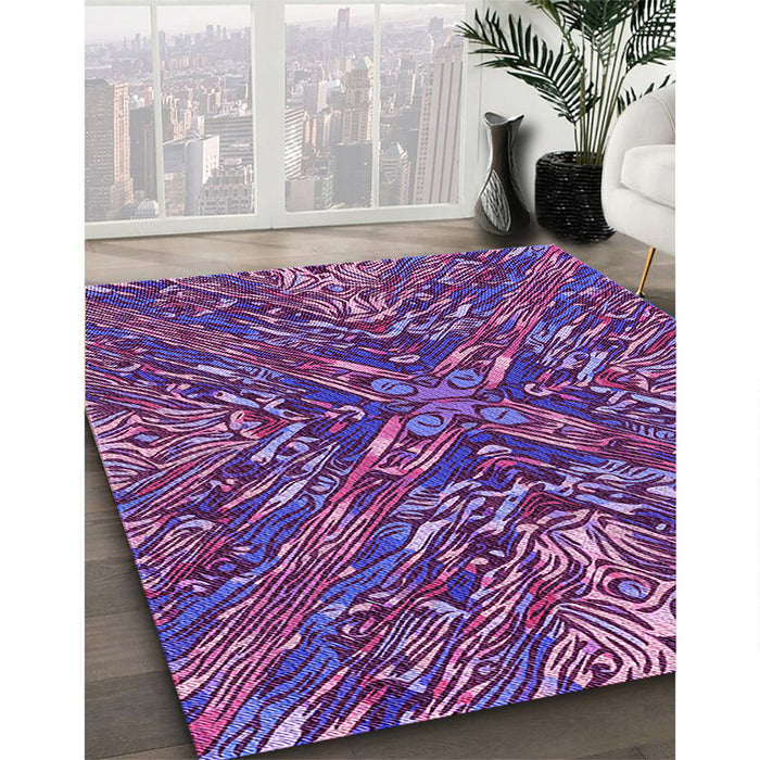 Machine Washable Transitional Purple Rug in a Family Room, wshpat2086pur