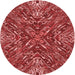 Square Patterned Red Rug, pat2086rd