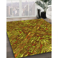 Patterned Saffron Red Rug, pat2086yw