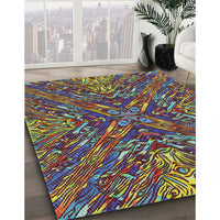 Patterned Green Modern Rug, pat2086