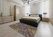 Machine Washable Transitional Green Rug in a Bedroom, wshpat2086