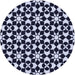 Square Patterned Night Blue Rug, pat2087blu