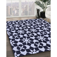 Patterned Night Blue Rug, pat2087blu